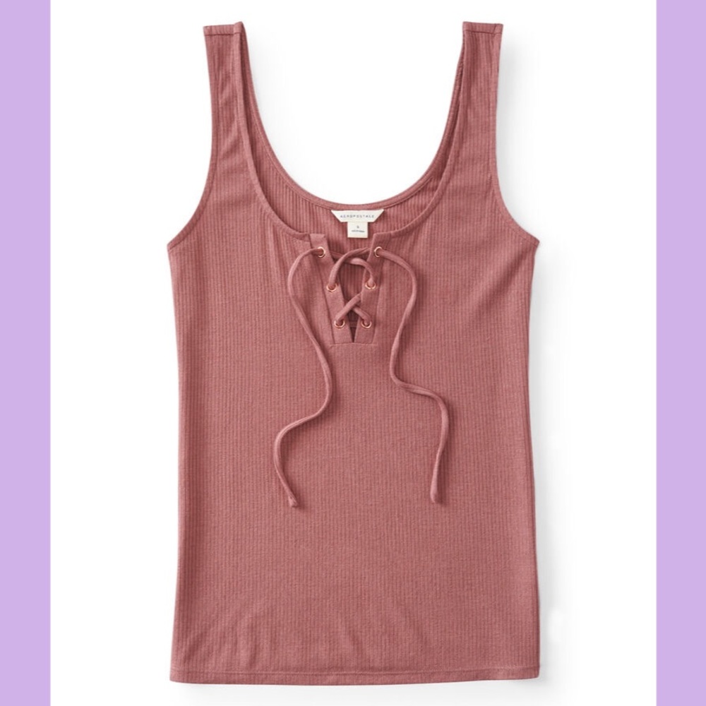 Aeropostale Mauve Lace Up Tank